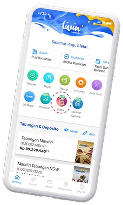 Tampilan aplikasi cashback